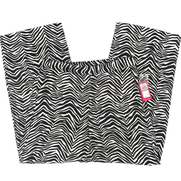 NWT Vince Camuto Womens Zebra Print Zip Front Lounge Plazo Pant Size 12 - Picture 2 of 8